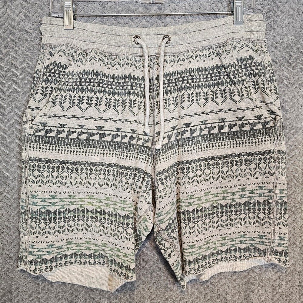 Aeropostale Mens Small Preppy Surf Aztec Tribal Print Knit Drawstring Shorts